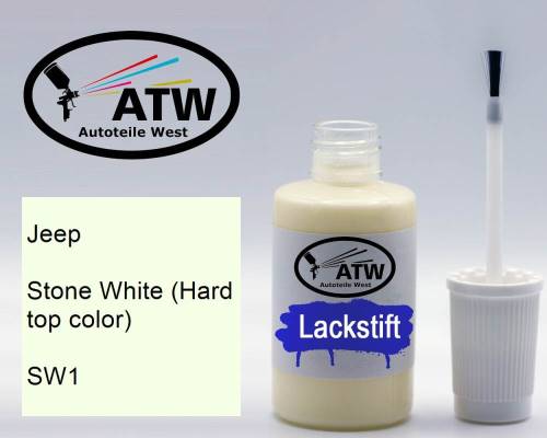 Jeep, Stone White (Hard top color), SW1: 20ml Lackstift, von ATW Autoteile West.